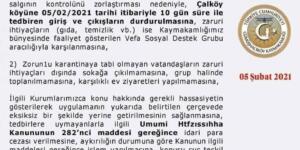 Gümüşhacıköy Kaymakamlığından Duyuru